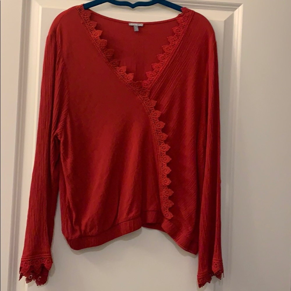 Charlotte Russe burnt orange long sleeve top